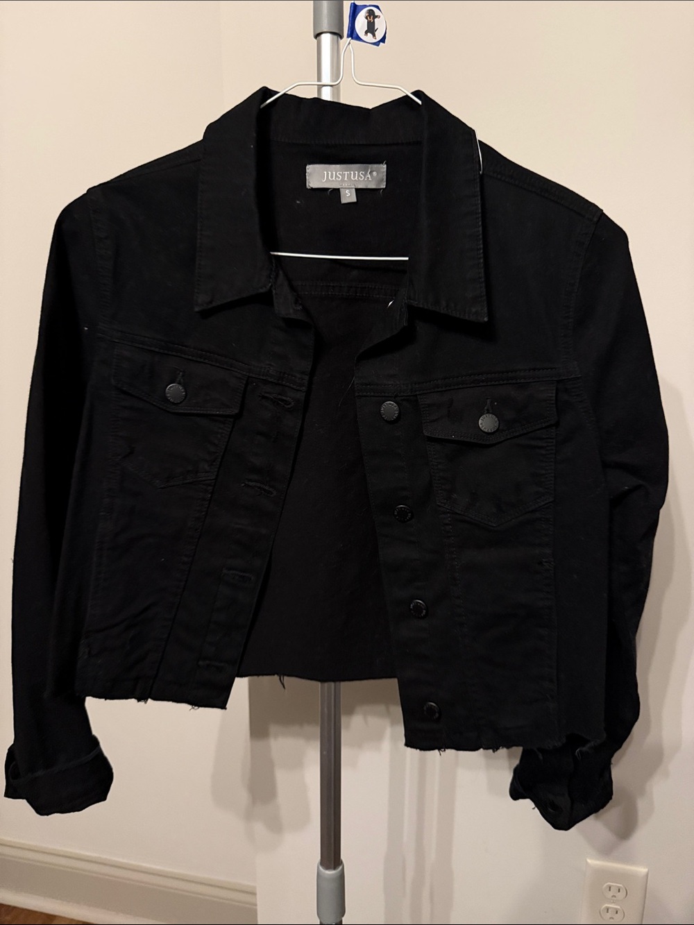 Just USA Black Cropped Jean Jacket
